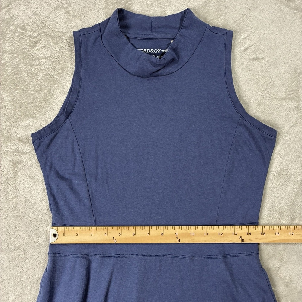 Toad & Co Summer Dance Sleeveless Dress Organic Cotton Blue Women's M Granola - Picture 8 of 12
